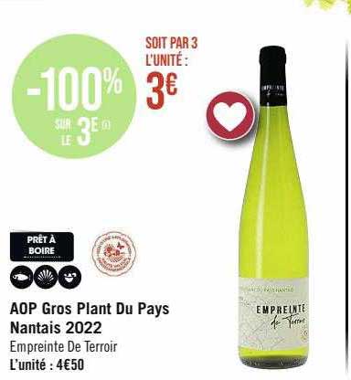 aop gros plant du pays nantais 2022 empreinte de terroir