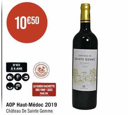 aop haut-médoc 2019 château de sainte gemme