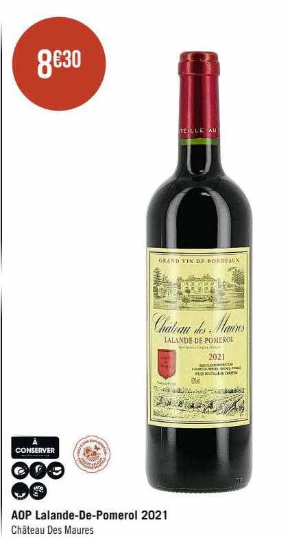 aop lalande-De-Pomerol 2021 château des maures