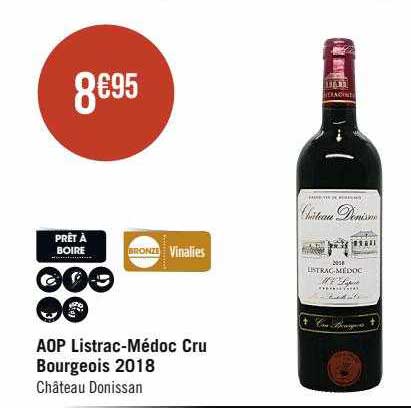 aop listrac-Médoc cru bourgeois 2018 château donissan