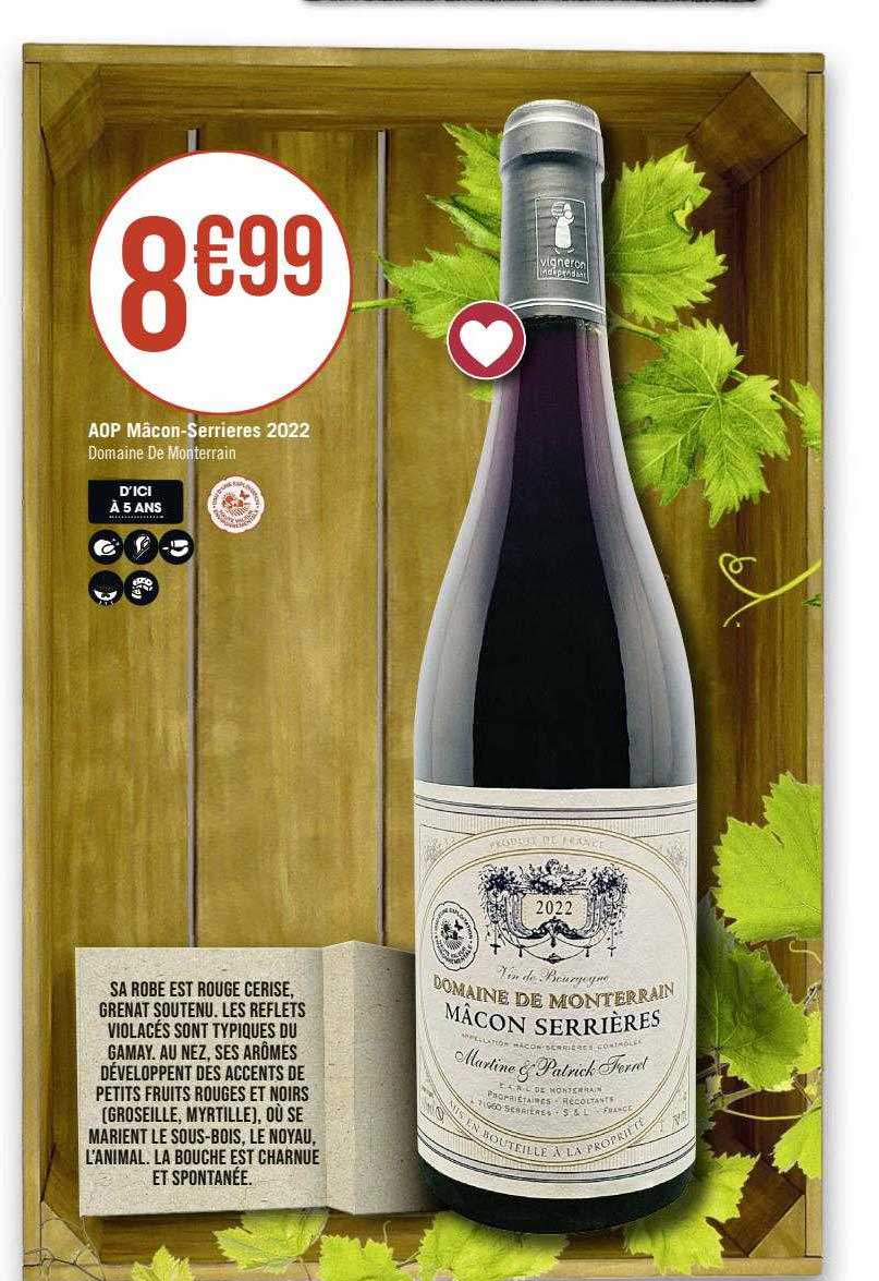 aop mâcon-Serrières 2022 domaine de monterrain