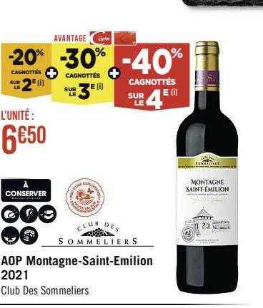 aop montagne-Saint-Emilion 2021 club des sommeliers