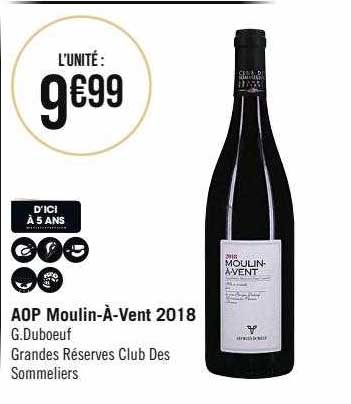 aop moulin-à-Vent 2018 g.duboeuf grandes réserves club des sommeliers