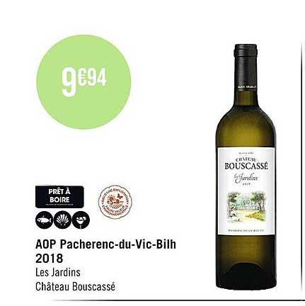 aop pacherenc-du-Vic-Bilh 2018 les jardins château bouscassé
