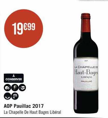 aop pauillac 2017 la chapelle de haut bages libéral