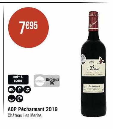aop pécharmant 2019 château les merles