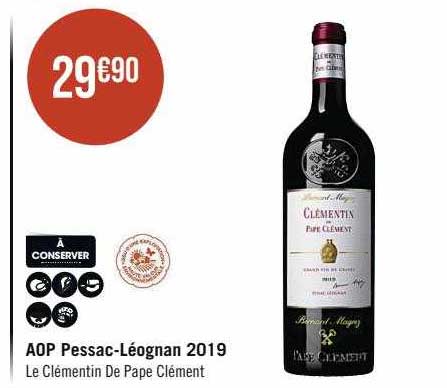aop pessac-Léognan 2019 le clémentin de pape clément