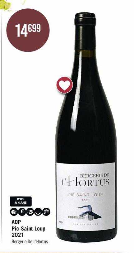 aop pic-Saint-Loup 2021 bergerie de l'Hortus