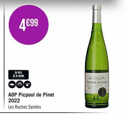 aop picpoul de pinet 2022 les roches saintes