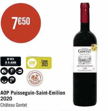 aop puisseguin-Saint-Emilion 2020 château gontet