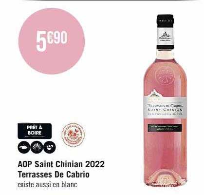 aop saint chinian 2022 terrasses de cabrio