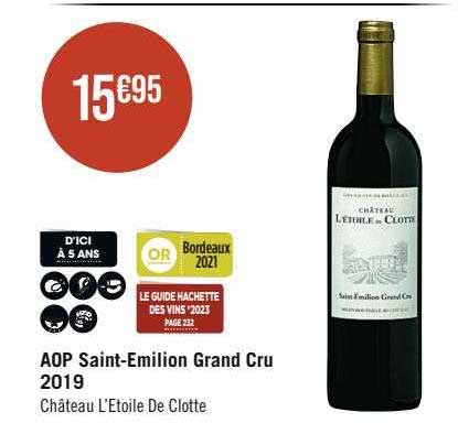 aop saint-Emilion grand cru 2019 château l'étoile de clotte