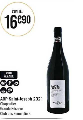 aop saint-joseph 2021 chapoutier grandes réserves club des sommeliers