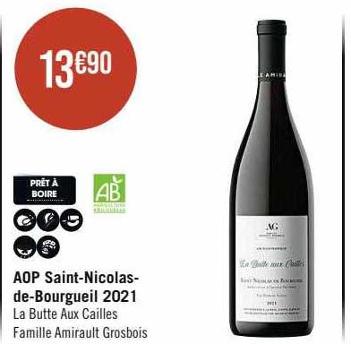 aop saint-Nicolas-de-Bourgueil 2021 la butte aux cailles famille amirault grosbois