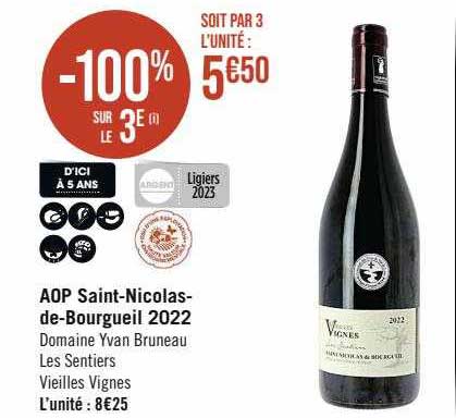 aop saint-Nicolas-de-Bourgueil 2022 domaine yvan bruneau les sentiers vieilles vignes