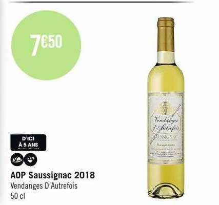 aop saussignac 2018 vendanges d'Autrefois