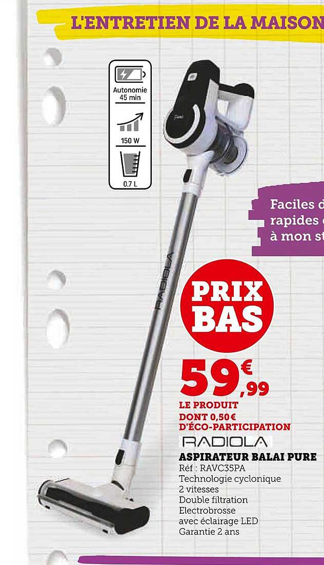 Aspirateur Balai Pure Radiola