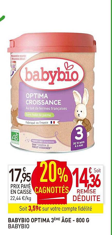 babybio optima 3ème âge babybio - 800 g
