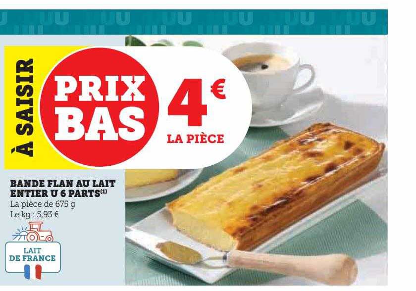 Bande Flan Au Lait Entier U 6 Parts