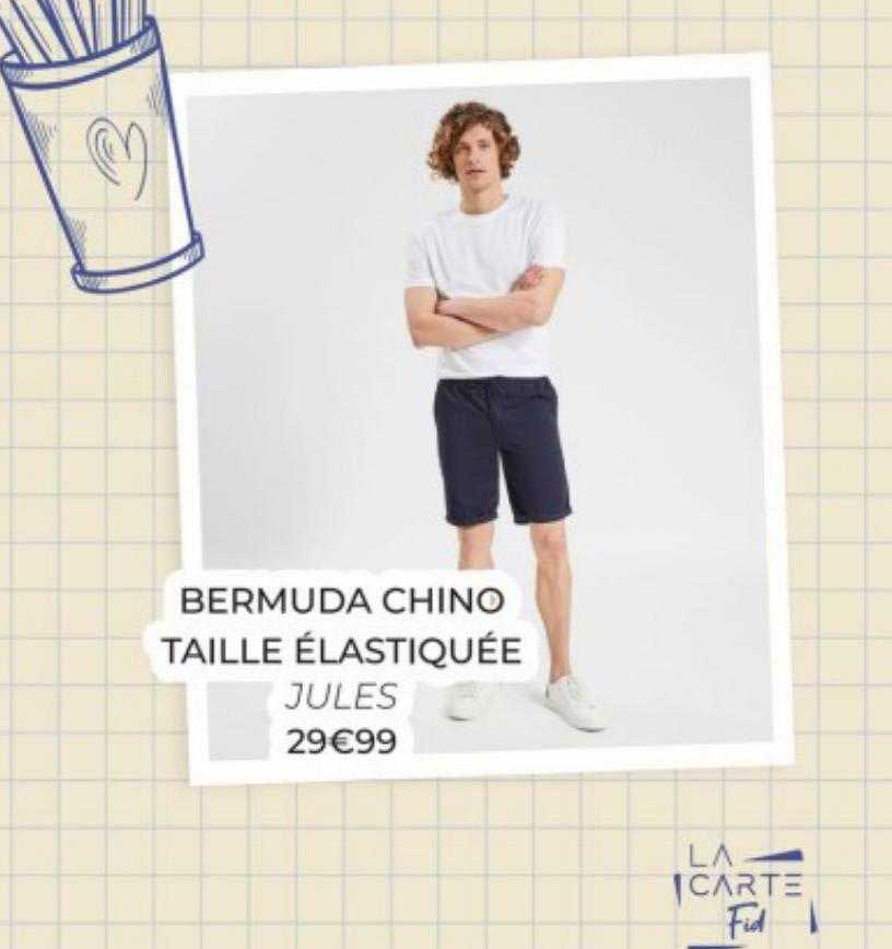 bermuda chino taille élastiquée jules