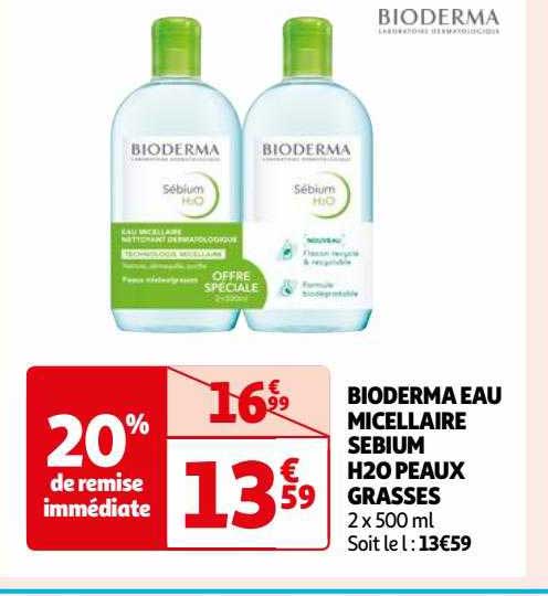 bioderma eau micellaire sébium h20 peaux grasses