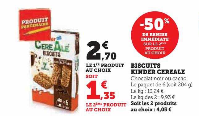 Biscuits Kinder Céréalé