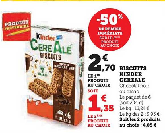 Biscuits Kinder Céréale