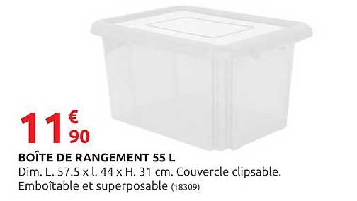 boîte de rangement 55l