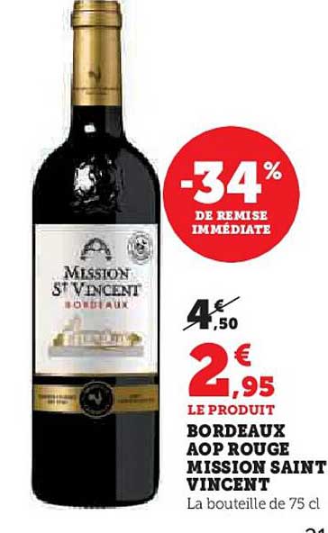 bordeaux aop rouge mission saint vincent