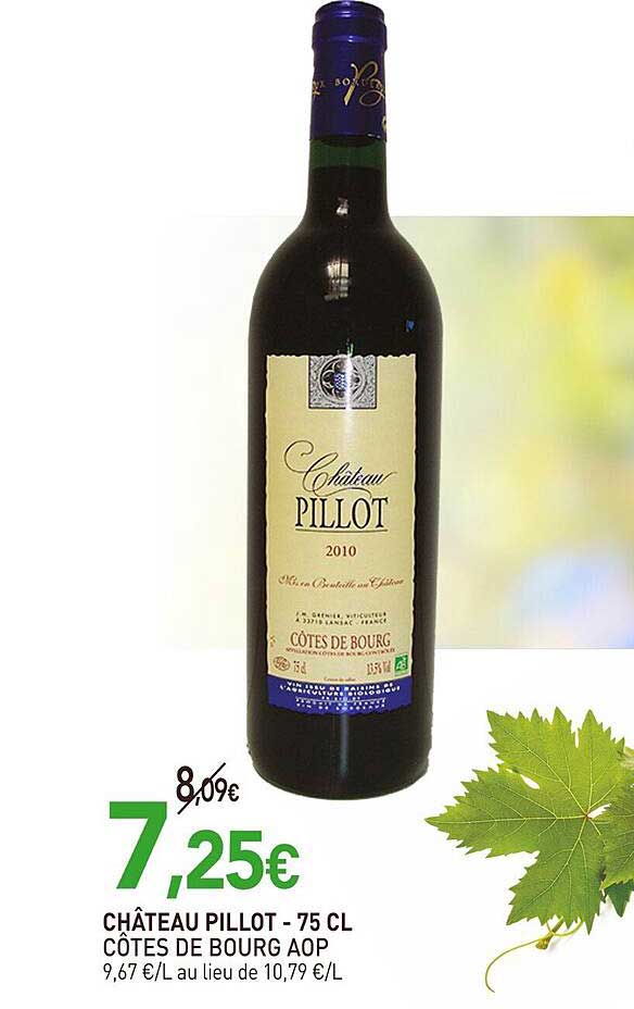 château pillot côtes de bourg aop - 75 cl