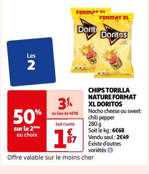 chips torilla nature format xl doritos