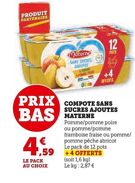 Compote Sans Sucres Ajoutés Materne