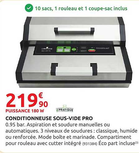 conditionneuse sous-vide pro le pratique