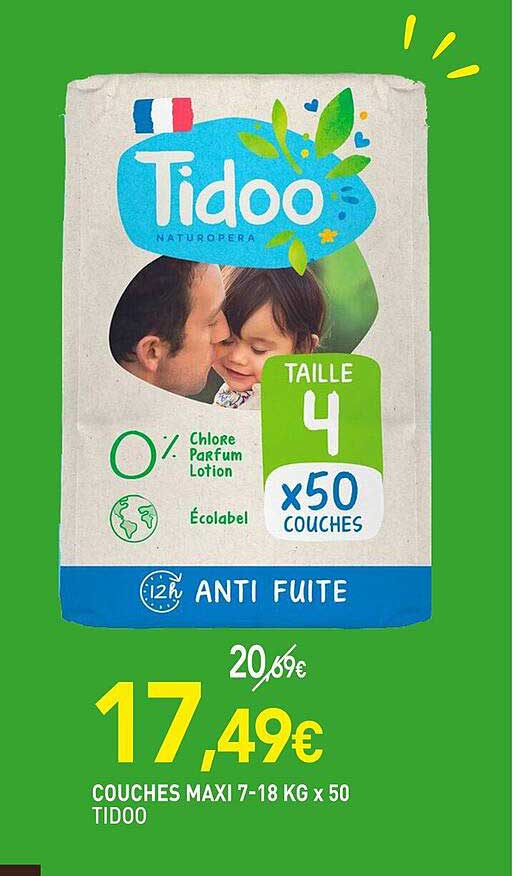 Couches Maxi 7-18 Kg X 50 Tidoo