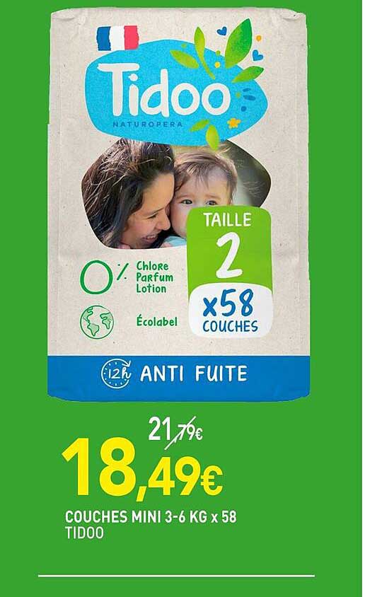 couches mini 3-6 kg x 58 tidoo