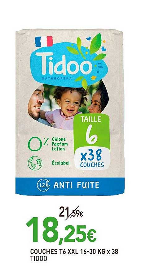 couches t6 xxl 16-30 kg x 38 tidoo