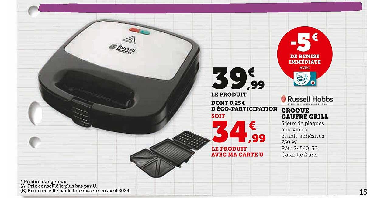 croque gaufre grill russell hobbs