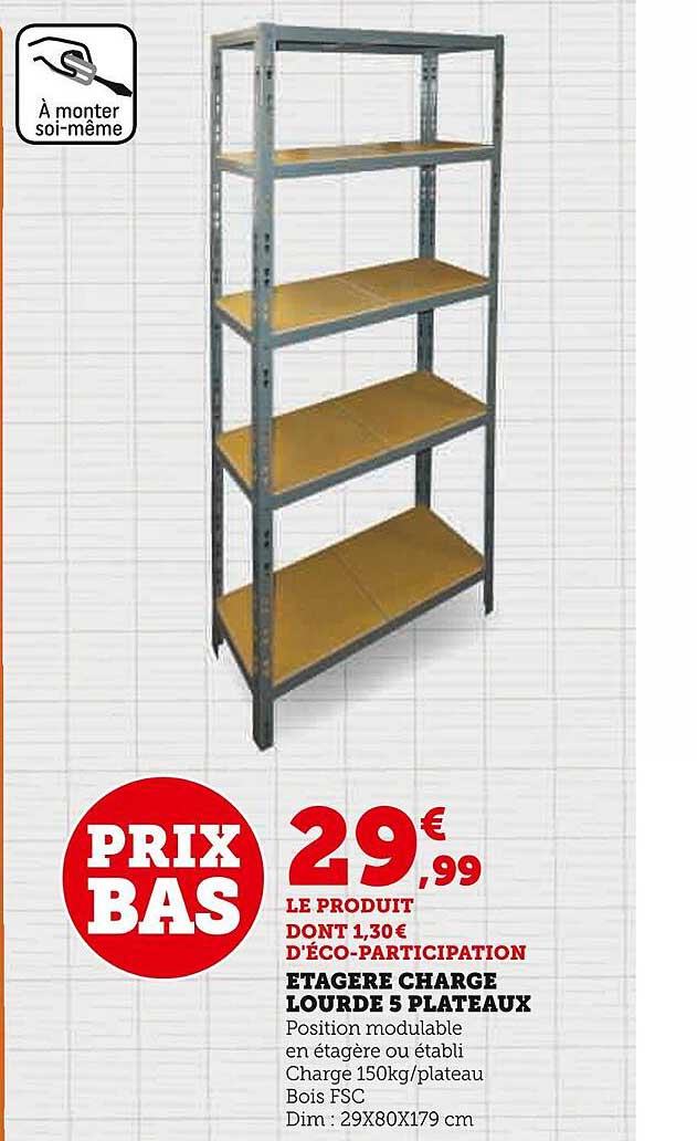 étagère charge lourde 5 plateaux