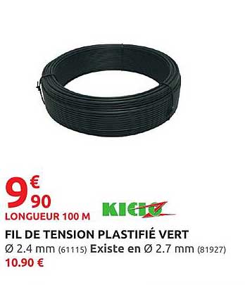 fil de tension plastifié vert kidoz