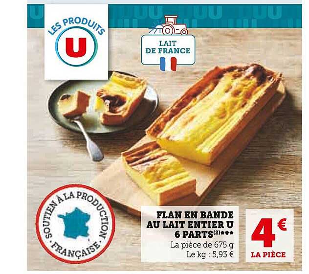 Flan En Bande Au Lait Entier U 6 Parts