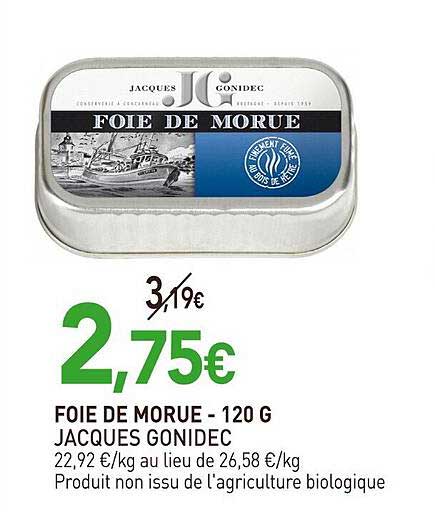 foie de morue jacques gonidec - 120 g