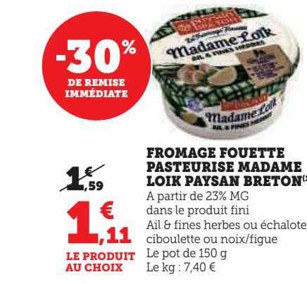 fromage fouetté pasteurisé madame loïk paysan breton
