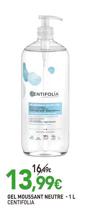 gel moussant neutre centifolia - 1 l