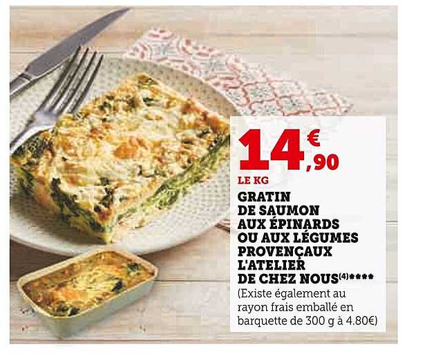 gratin de saumon aux épinards ou aux légumes provençaux l'atelier de chez nous