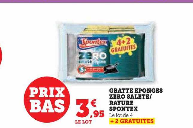 gratte éponges zéro saleté/rayure spontex