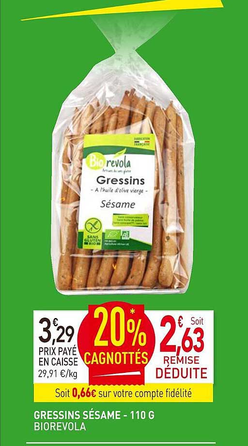 Gressins Sésame Biorevola - 110 G