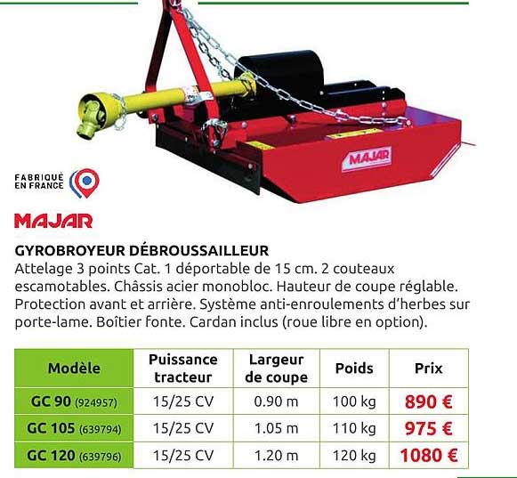 gyrobroyeur débroussailleur majar