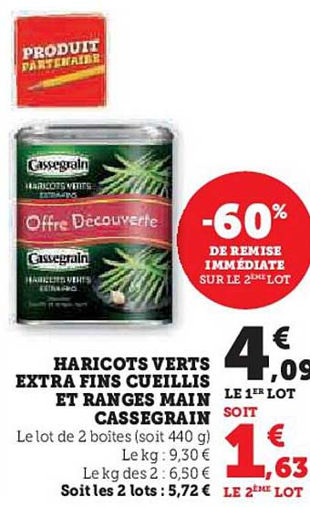 Haricots Verts Extra Fins Cueillis Et Rangés Main Cassegrain