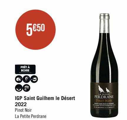 igp saint guilhem le désert 2022 pinot noir la petite perdrane
