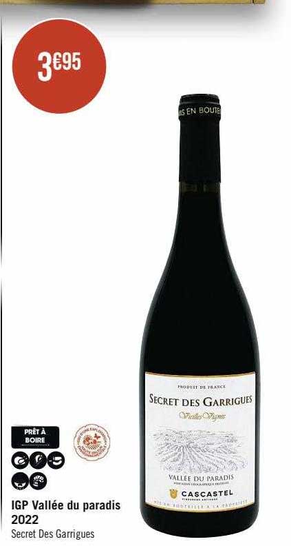 igp vallée du paradis 2022 secret des garrigues